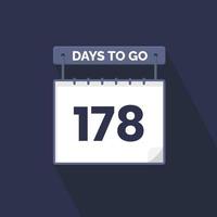 Faltan 178 días de cuenta regresiva para la promoción de ventas. Quedan 178 días para el banner de ventas promocionales. vector