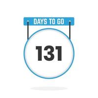 131 Days Left Countdown for sales promotion. 131 days left to go Promotional sales banner vector