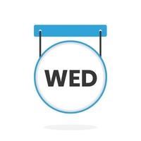 Wednesday calendar icon to do list,  day of the week schedule work sign for personal organizer vector illustration
