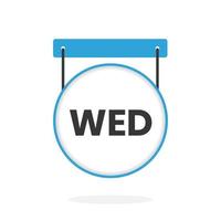 Wednesday calendar icon to do list,  day of the week schedule work sign for personal organizer vector illustration