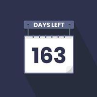 163 Days Left Countdown for sales promotion. 163 days left to go Promotional sales banner vector