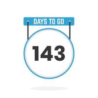 143 Days Left Countdown for sales promotion. 143 days left to go Promotional sales banner vector