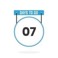 7 Days Left Countdown for sales promotion. 7 days left to go Promotional sales banner vector