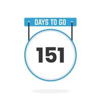 151 Days Left Countdown for sales promotion. 151 days left to go Promotional sales banner vector