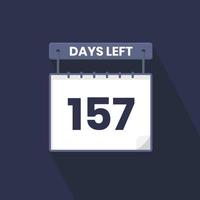 157 Days Left Countdown for sales promotion. 157 days left to go Promotional sales banner vector