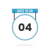 4 Days Left Countdown for sales promotion. 4 days left to go Promotional sales banner vector