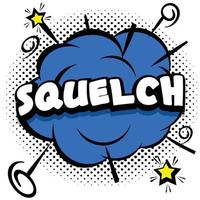 squelch comic plantilla brillante con burbujas de discurso en marcos coloridos vector