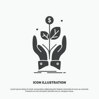 business. company. growth. plant. rise Icon. glyph vector gray symbol for UI and UX. website or mobile application