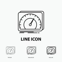 dashboard. device. speed. test. internet Icon in Thin. Regular and Bold Line Style. Vector illustration