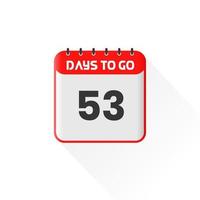 Countdown icon 53 Days Left for sales promotion. Promotional sales banner 53 days left to go vector