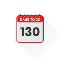 Countdown icon 130 Days Left for sales promotion. Promotional sales banner 130 days left to go vector