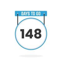 148 Days Left Countdown for sales promotion. 148 days left to go Promotional sales banner vector