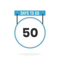 50 Days Left Countdown for sales promotion. 50 days left to go Promotional sales banner vector