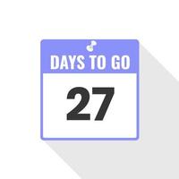 27 Days Left Countdown sales icon. 27 days left to go Promotional banner vector