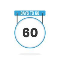 60 Days Left Countdown for sales promotion. 60 days left to go Promotional sales banner vector