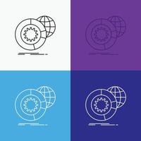 data. big data. analysis. globe. services Icon Over Various Background. Line style design. designed for web and app. Eps 10 vector illustration