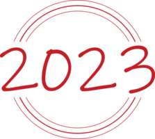Número de año nuevo 2023 con tres arcos. png