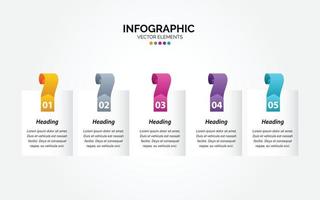 Horizontal Infographic design template. Creative concept with 5 steps. Can be used for workflow layout. diagram. banner. webdesign. Vector illustration