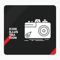 Red and Black Creative presentation Background for Camera. photography. capture. photo. aperture Glyph Icon vector