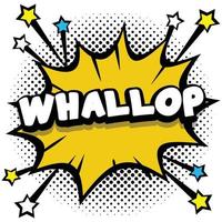 whallop pop art comic burbujas de discurso libro efectos de sonido vector