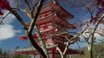 2019-11-18 japón. Video 4k uhd de la pagoda chureito en fujiyoshida, yamanashi, japón.