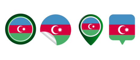 Azerbaijan flag flat icon symbol illustration png