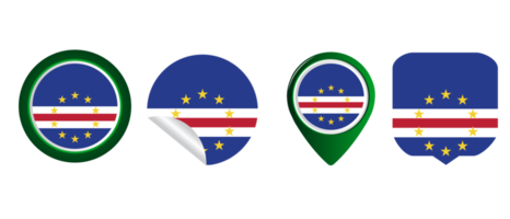 cabo verde bandeira ícone plano símbolo ilustração png