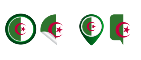 algeriet flagga platt ikon symbol illustration png