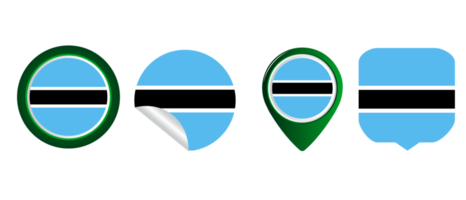 Botswana flag flat icon symbol illustration png