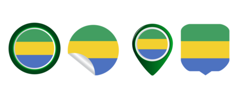 Gabon flag flat icon symbol illustration png