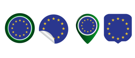 flache ikonensymbolillustration der flagge der europäischen union png