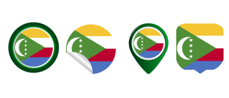 Comoros flag flat icon symbol illustration png