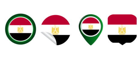 egypten flagga platt ikon symbol illustration png