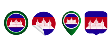 cambodia flagga platt ikon symbol illustration png