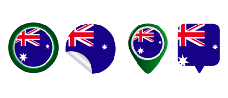 Australien flagga platt ikon symbol illustration png