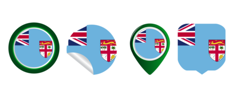 Fiji flag flat icon symbol illustration png