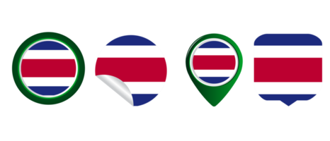 costa rica vlag vlak icoon symbool illustratie png