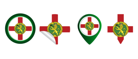 alderney vlag vlak icoon symbool illustratie png