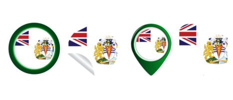bandeira do território antártico britânico ícone plano símbolo ilustração png