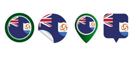 anguilla bandiera piatto icona simbolo illustrazione png