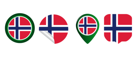Norge flagga platt ikon symbol illustration png