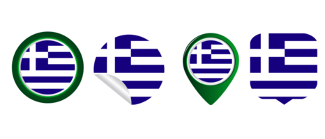 grekland flagga platt ikon symbol illustration png