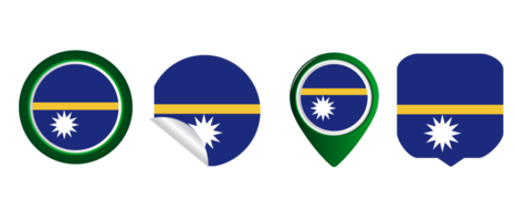 flache ikonensymbolillustration der nauru-flagge png