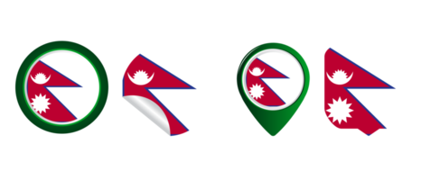 nepal flagga platt ikon symbol illustration png