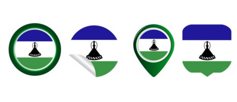 Lesotho flag flat icon symbol illustration png