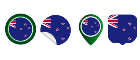 New Zealand flag flat icon symbol illustration png