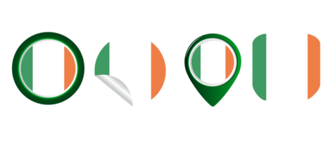 Ilustración de símbolo de icono plano de bandera de irlanda png