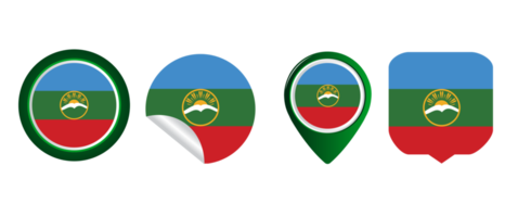 ilustración de símbolo de icono plano de bandera de karachay cherkesia png