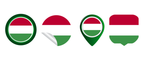 Hongarije vlag vlak icoon symbool illustratie png