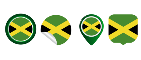 ilustração de símbolo de ícone plano de bandeira jamaicana png